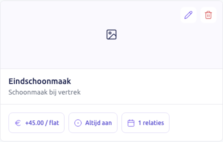 Scherm: de kaart Eindschoonmaak op de pagina Services