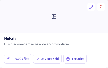 Scherm: de kaart Huisdier op de pagina Services